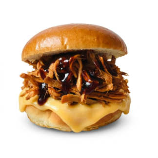 Baba's burger pulled pork